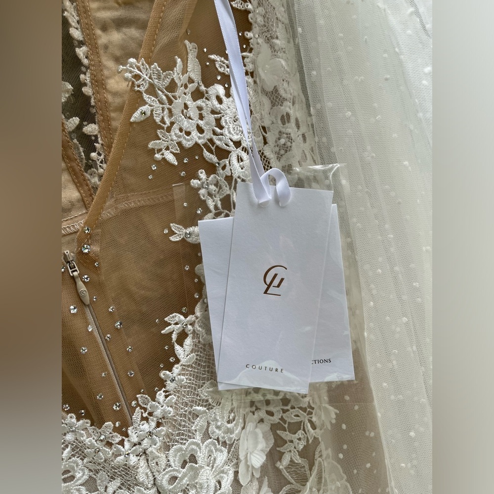 New Galia Lahav Couture Fleur silk lace wedding dress sz 42 10/12 bridal… - Picture 15 of 16